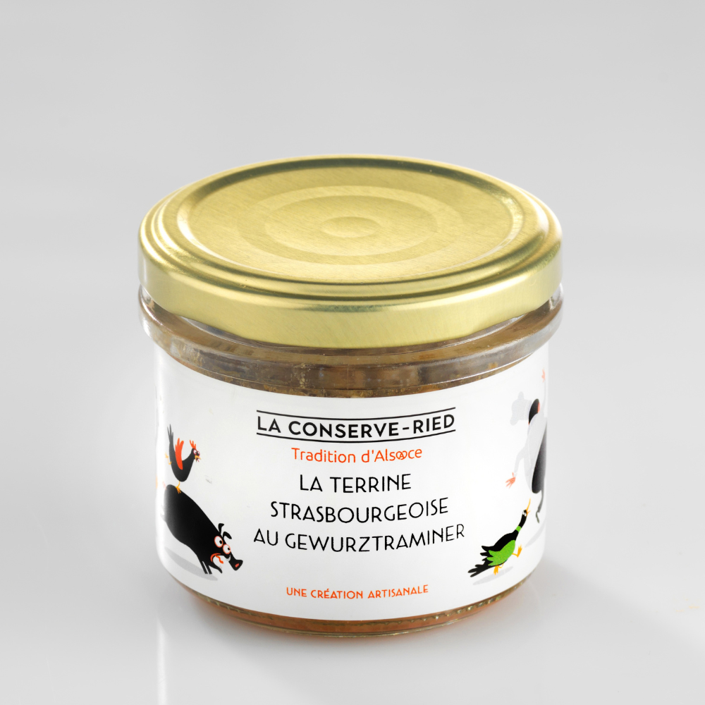 Terrine strasbourgeoise au gewurztraminer 90g les foies gras du ried Terrine strasbourgeoise au gewurztraminer 90g les foies gras du ried