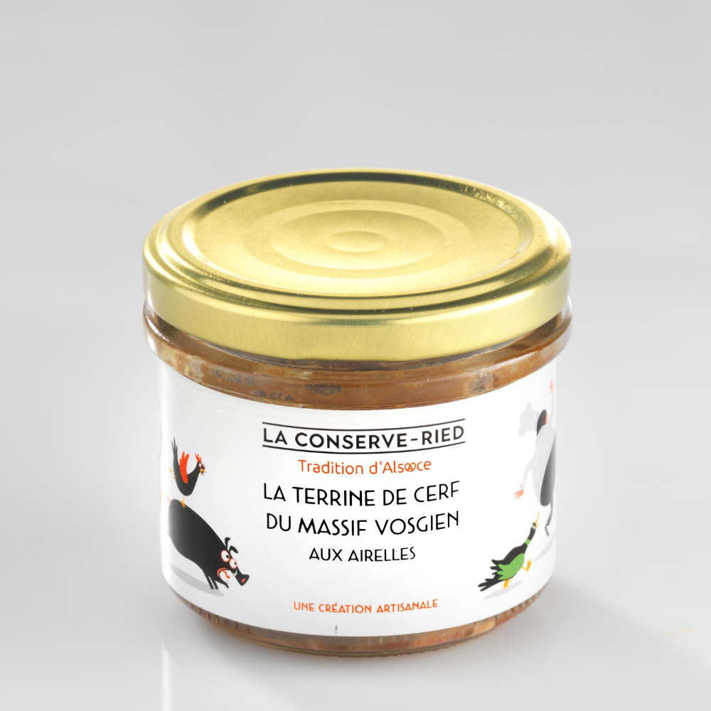 Terrine de cerf du massif vosgien aux airelles 180g les foies gras du ried