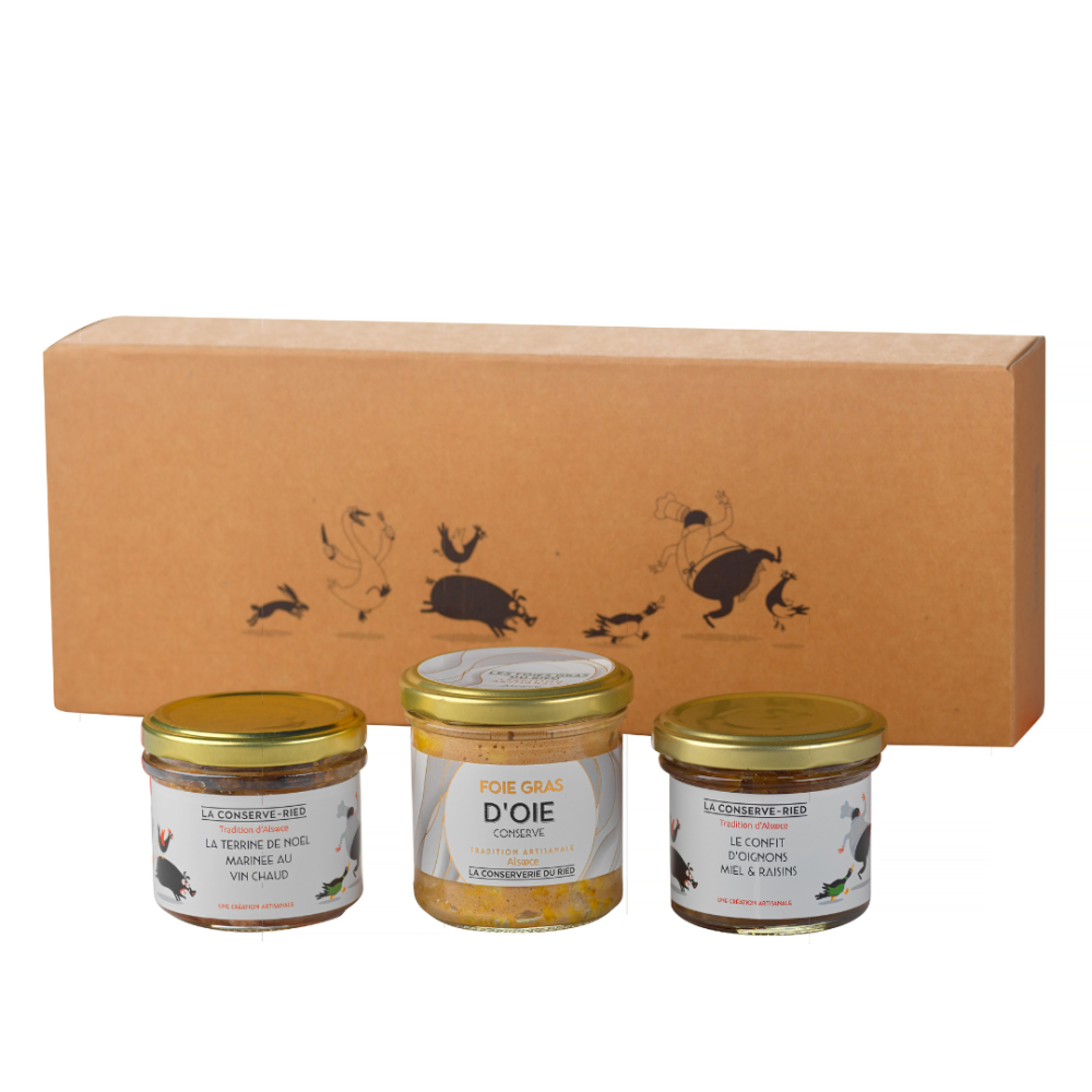coffret cadeau oie terrine, foie gras , chutney coffret cadeau oie terrine, foie gras , chutney